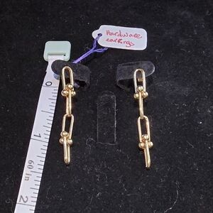 18K Real Saudi Gold Hardware Earrings